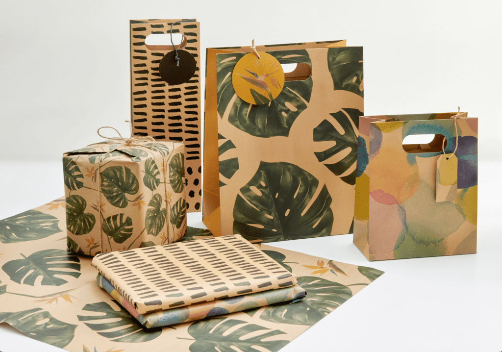Fully recyclable gift wrap. International day of forests