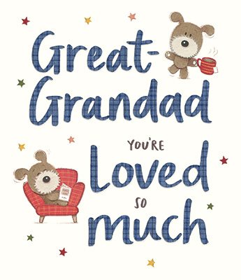 Birthday card for Great Grandad with a cute character